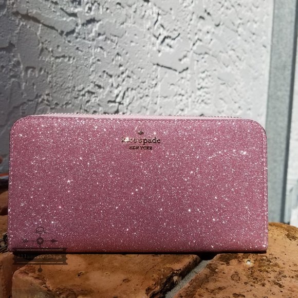 kate spade Handbags - Kate Spade Lola Glitter Large Continental pink